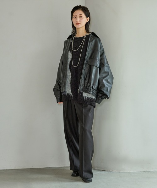タグ付き未使用◼️レカッドLEk cud ジップアップノーカラーシアーブルゾン ノーカラージップブルゾン LE SOUK HOLIDAY｜クロスプラス公式通販サイト