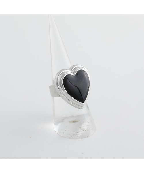 指輪 リング JewCas ブラック 大きめハートCayenne heart リング