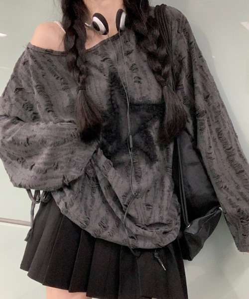 tシャツ 「WEB・一部店舗限定」チュールデザイントップス レディース y/m | ロゴTシャツ×チュールトップスSET (Tシャツ・カットソー