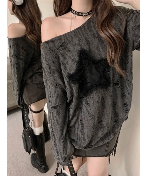 tシャツ 「WEB・一部店舗限定」チュールデザイントップス レディース y/m | ロゴTシャツ×チュールトップスSET (Tシャツ・カットソー