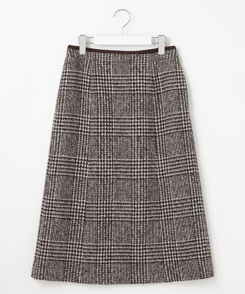 スカート ウールシルクツイードグレンチェック : ZOZOTOWN Yahoo!店
