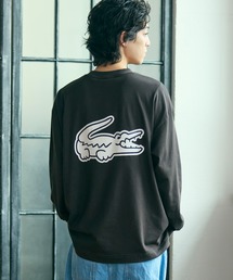 ラコステ オーバーサイズバックプリントロングスリーブTシャツ チャコールXL新品 LACOSTE（ラコステ） tシャツ 「オンライン限定」LACOSTE オーバー