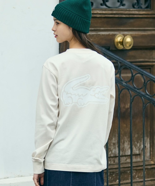 LACOSTE オーバーサイズフィット Tシャツ 36 ホワイト LACOSTE（ラコステ） tシャツ 「オンライン限定」LACOSTE オーバー