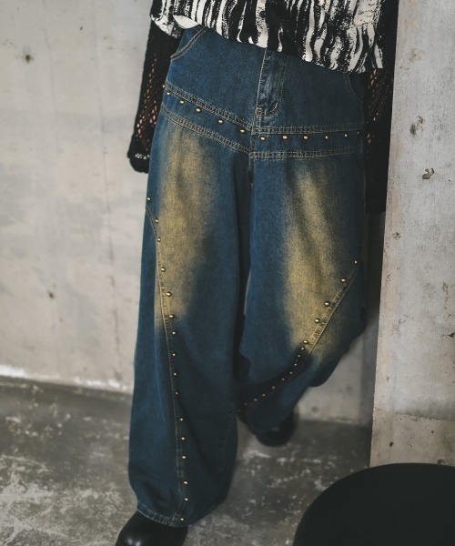 Shoowtime（ショウタイム） ジーンズ ビンテージウォッシュスタッズ