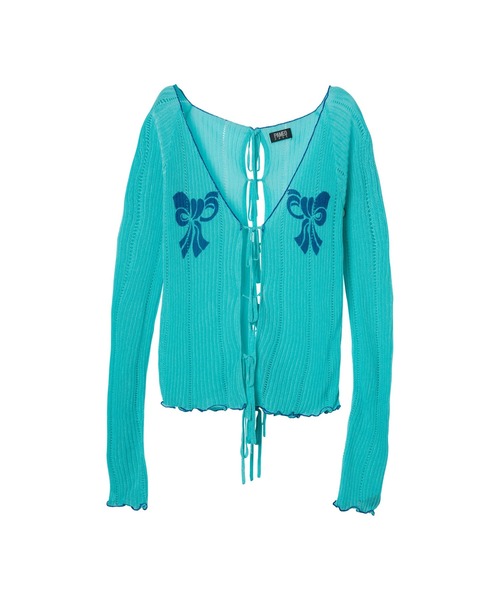 カーディガン PP Ribon Net Cardigan レディース