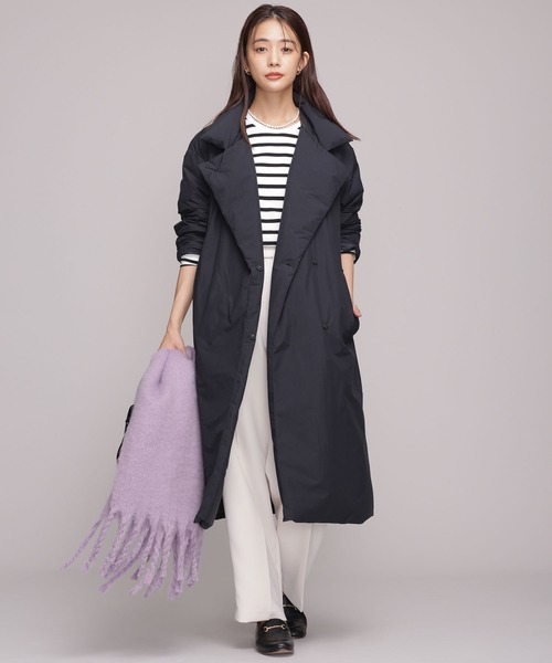 最終価格 ナノユニバース スタンドフェイクファーベルテッドロング