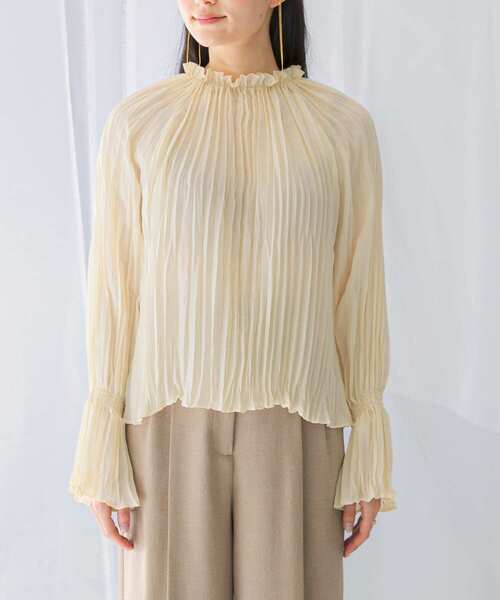 2wayプリーツブラウス natural couture ブラウス シャツ 「WEB限定」前後2WAYプリーツ