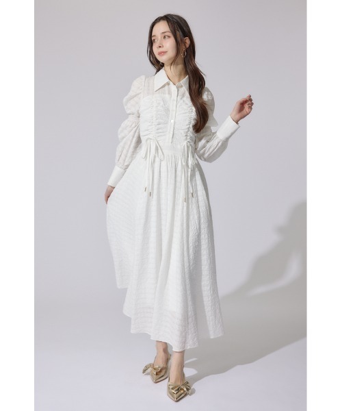 rienda ワンピース オフショルダーカットフレアワンピース 夏服