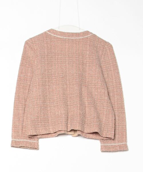 【Demi-Luxe BEAMS】レディース　ツイード　ノンカラージャケット Demi-Luxe BEAMS（デミルクス ビームス）ツイード ノーカラー