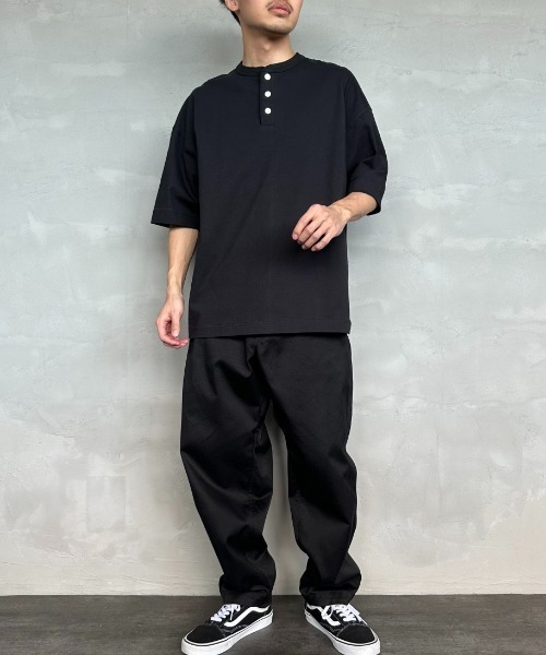 tシャツ 「HEALTHKNIT/ヘルスニット」 別注 ビッグシルエット ヘンリーネックTシャツ レディース メンズ HEALTHKNIT/ヘルスニット] 別注 ビッグシルエット ヘンリー