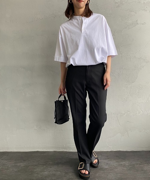 tシャツ 「HEALTHKNIT/ヘルスニット」 別注 ビッグシルエット ヘンリーネックTシャツ レディース メンズ Healthknit tシャツ 「HEALTHKNIT/ヘルスニット」 別注 ビッグ
