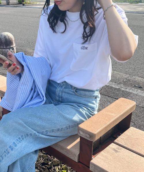 tシャツ 「LACOSTE/ラコステ」 ワンポイントロゴ クルーネックTシャツ レディース メンズ LACOSTE tシャツ 「LACOSTE/ラコステ」 ワンポイントロゴ クルー
