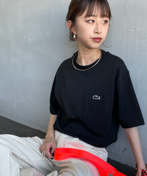 tシャツ 「LACOSTE/ラコステ」 ワンポイントロゴ クルーネックポケットTシャツ レディース メンズ LACOSTE tシャツ 「LACOSTE/ラコステ」 ワンポイントロゴ クルー