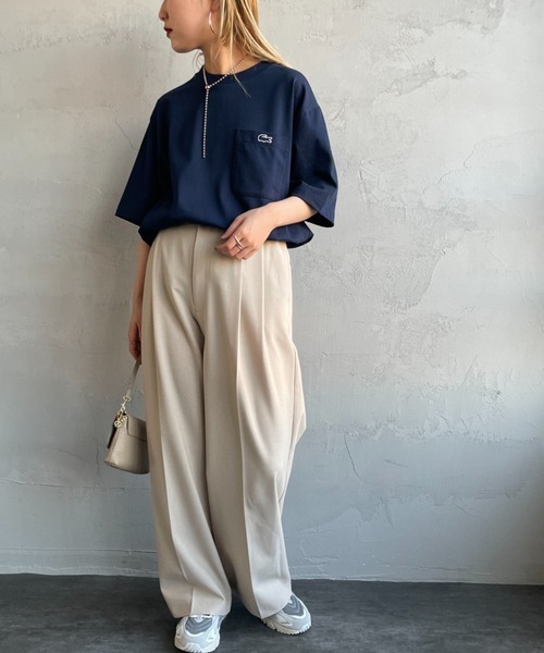 tシャツ 「LACOSTE/ラコステ」 ワンポイントロゴ クルーネックポケットTシャツ レディース メンズ LACOSTE tシャツ 「LACOSTE/ラコステ」 ワンポイントロゴ クルー