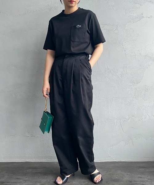 tシャツ 「LACOSTE/ラコステ」 ワンポイントロゴ クルーネックポケットTシャツ レディース メンズ LACOSTE tシャツ 「LACOSTE/ラコステ」 ワンポイントロゴ クルー