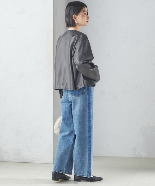 美品 シップス レザージャケット 近年モデル ダブルジップ ヤギ革 スウェード 美品 シップス レザージャケット 近年モデル ダブルジップ ヤギ革