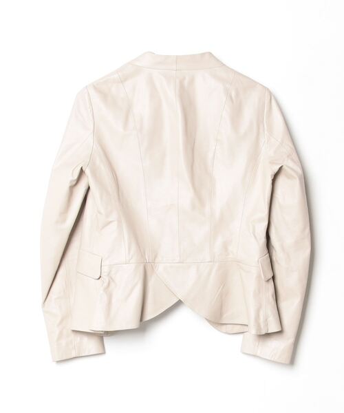 「BLACK BY MOUSSY」 レザージャケット 2 ベージュ レディース_画像2