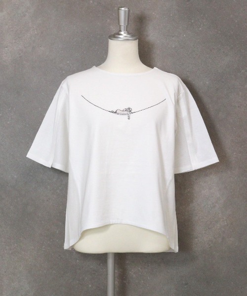 【 セール 30％OFF 】 スリット袖冷感刺繍Tシャツ 売れ筋商品|||スタジオピッコーネ レディース 接触冷感 STUDIO PICONE tシャツ スリット袖冷感刺繍Tシャツ レディース