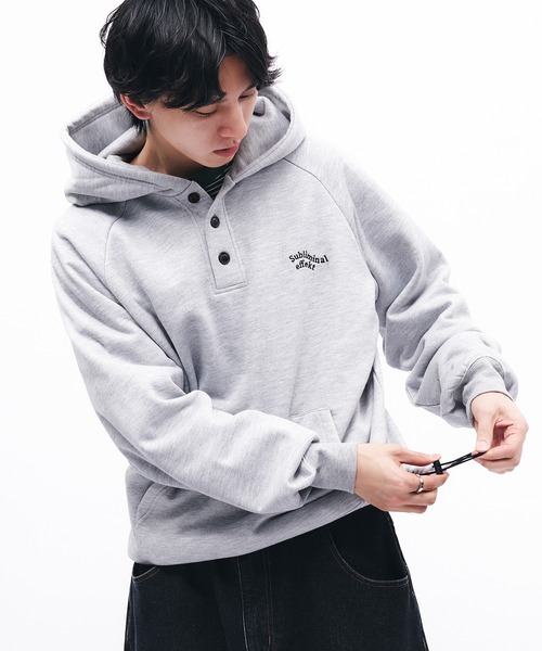 Adoon plain パーカー HENRY NECK WAVE LOGO HOODIE / ヘンリー