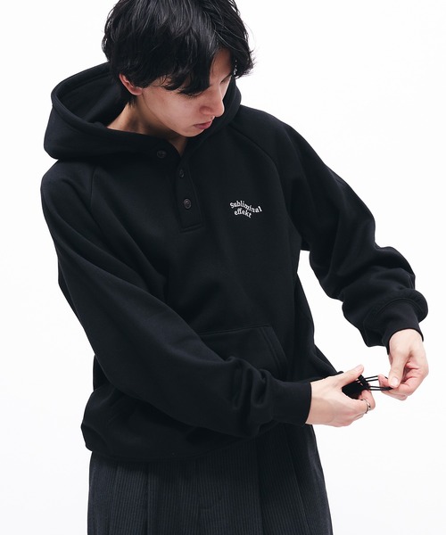 Adoon plain パーカー HENRY NECK WAVE LOGO HOODIE / ヘンリー