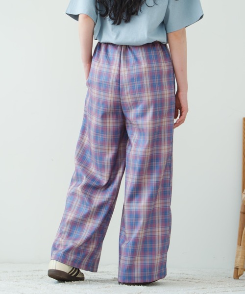 eLur（エラー） ワイドパンツ パンツ 「eLur」チェックパンツ