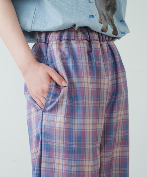 eLur（エラー） ワイドパンツ パンツ 「eLur」チェックパンツ