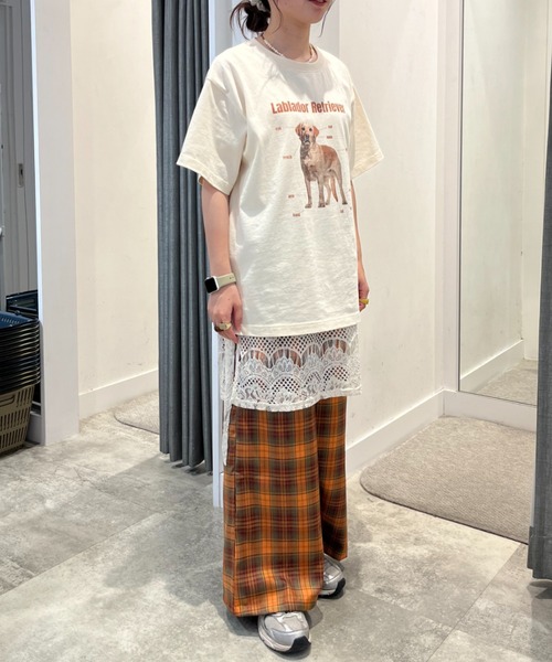 eLur（エラー） ワイドパンツ パンツ 「eLur」チェックパンツ