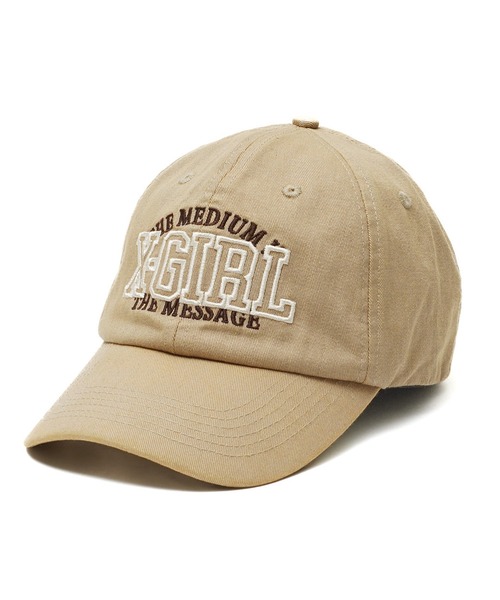X-girl キャップ 帽子 COLLEGE LOGO PIGMENT 6PANEL CAP