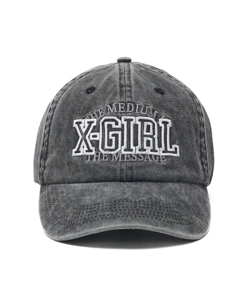 X-girl キャップ 帽子 COLLEGE LOGO PIGMENT 6PANEL CAP