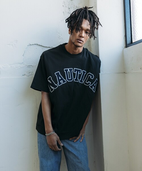 ★NERDY★ 人気★Arch Logo Nero Short Sleeve T-Shirt 男女共用]☆NERDY☆Arch Logo Nero Short T shirt☆半袖Tシャツ