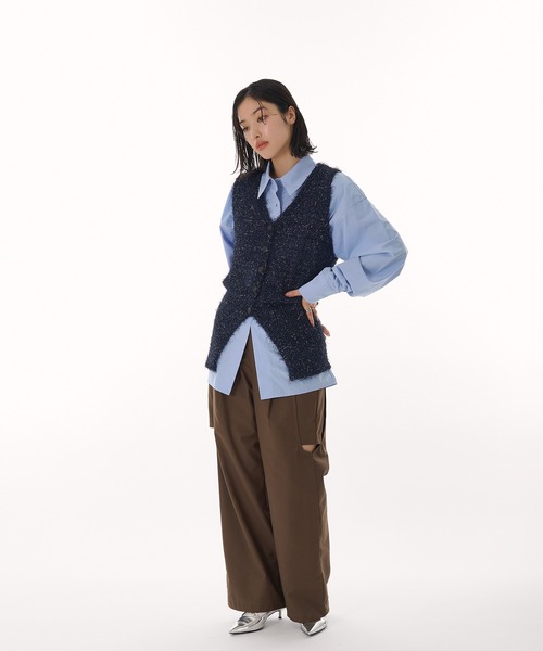 MUHET ベスト ジレ v neck knit vest / Vネックニットベスト