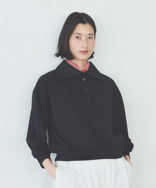 tシャツ ミニ裏毛ポロスウェット レディース