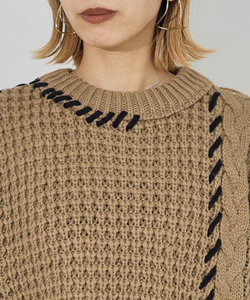 「NOMINE」 長袖ニット フリー ベージュ レディース_画像7