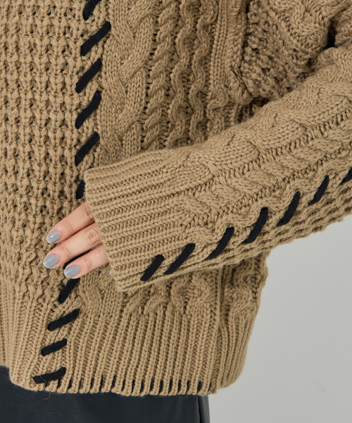 「NOMINE」 長袖ニット フリー ベージュ レディース_画像8