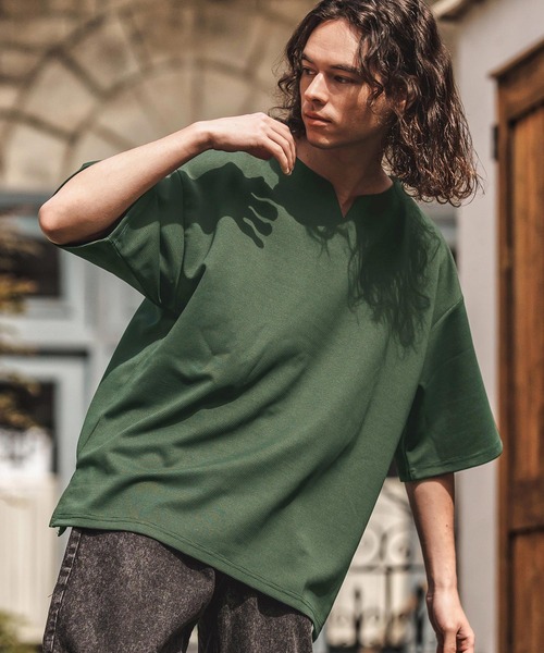 CAMBIO（カンビオ） tシャツ mt9662-ルーズシルエットキーネックT