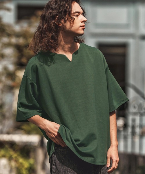 CAMBIO（カンビオ） tシャツ mt9662-ルーズシルエットキーネックT