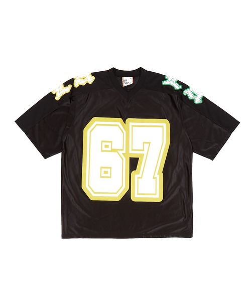 tシャツ a.p.o.v. ナンバリングビッグプリントメッシュ切替