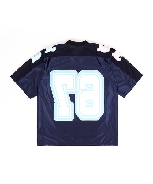 tシャツ a.p.o.v. ナンバリングビッグプリントメッシュ切替
