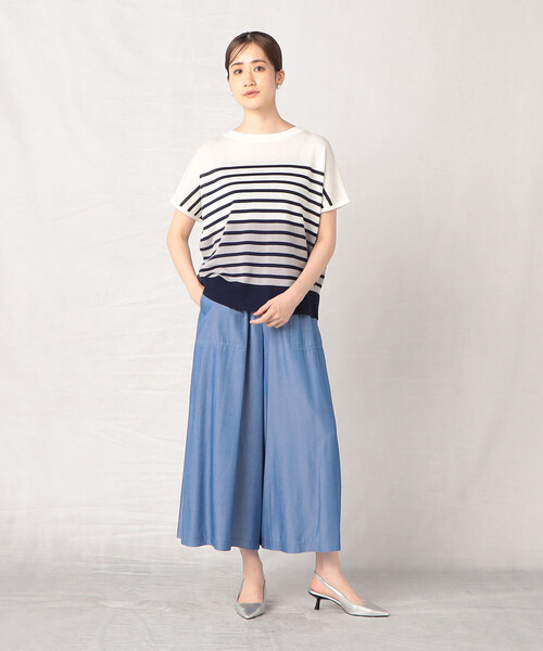 「Comme ca Mature」 ドルマンスリーブニット FREE ネイビー レディース_画像5