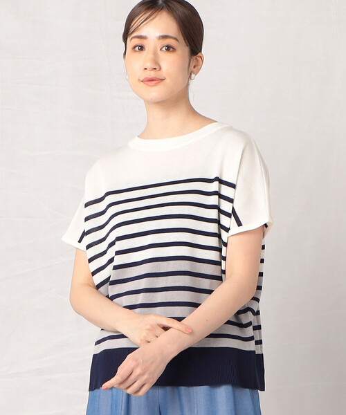 「Comme ca Mature」 ドルマンスリーブニット FREE ネイビー レディース_画像6