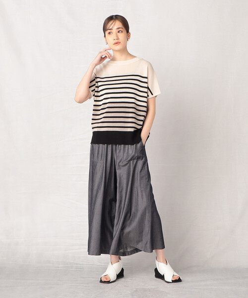 「Comme ca Mature」 ドルマンスリーブニット FREE ネイビー レディース_画像7