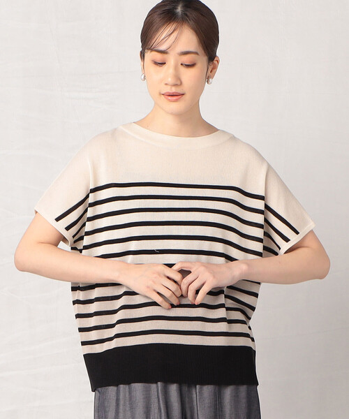 「Comme ca Mature」 ドルマンスリーブニット FREE ネイビー レディース_画像8