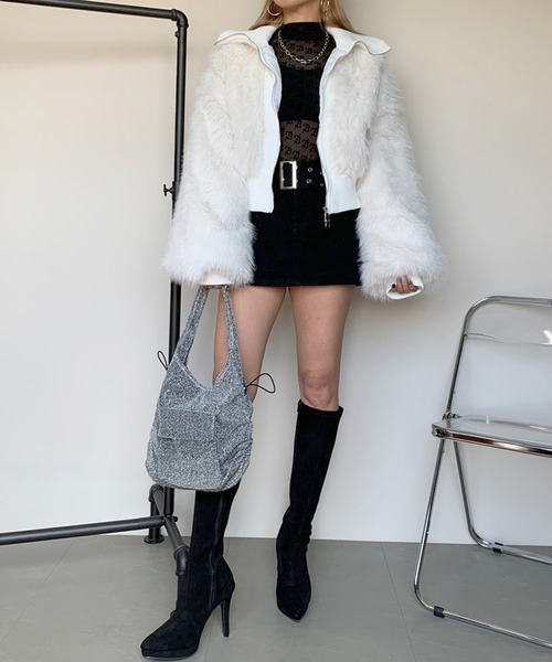 「non-hedge」 ジップアップブルゾン FREE グレー レディース_画像2