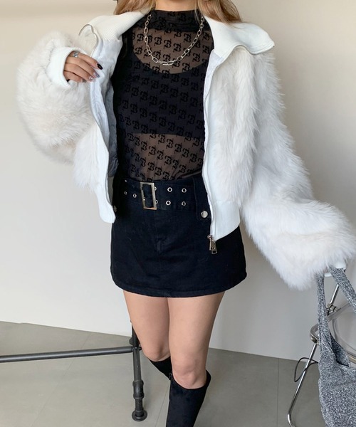 「non-hedge」 ジップアップブルゾン FREE グレー レディース_画像5