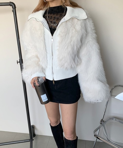 「non-hedge」 ジップアップブルゾン FREE グレー レディース_画像7