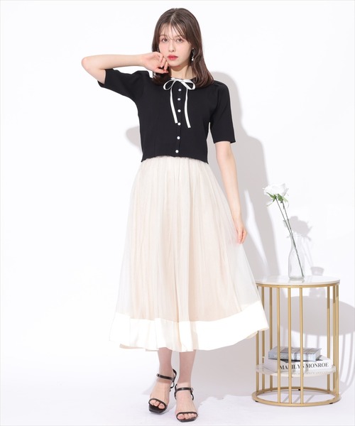 希少 SHE Tokyo ツイード チュール フレア スカート プリーツ 異素材 楽天市場】送料無料 プリーツスカート チュールスカート チュール