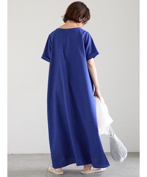 *JACQUEMUS* ブラッシュニットマキシワンピース Samansa Mos2 blue ワンピース リネンタッチマキシワンピース