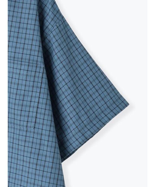 まゆみ★新品★サマンサモスモス★blue★スキッパーチェックブラウス 多機能】フリル切替スキッパーシャツ（シャツ/ブラウス）｜Samansa