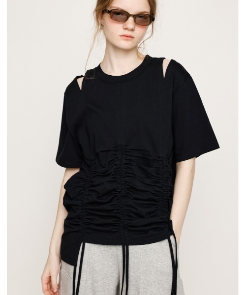 m*0様 Ruro for 6 SHIRRING T SHIRT Tシャツ　ブラ 別注】＜Ruro × 6＞SHIRRING Tシャツ - メルカリ