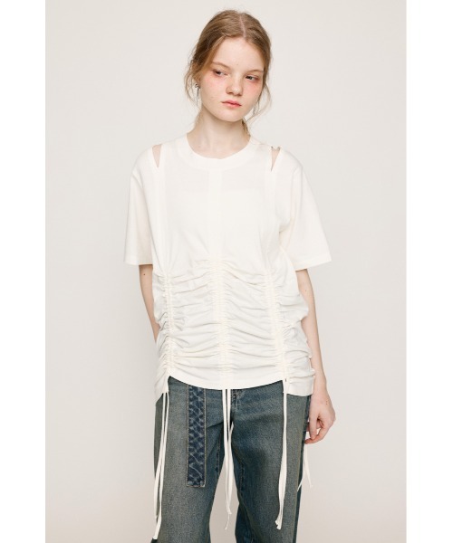 SLY tシャツ STEPHEM SHIRRING T/SH ステファン シャーリング T